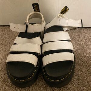 Dr. Martens White Platform Sandals